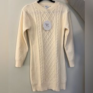 Cream knit sweater dress! NEVER WORN